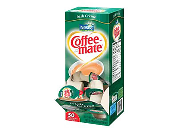 Nestl&eacute;&reg; Coffee-mate&reg; Liquid Creamer, Irish Cr&egrave;me Flavor, 0.37 Oz Single Serve, 50/Pack