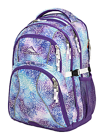High Sierra® Swerve Backpack With 17” Laptop Pocket, Deep Purple/Flower Daze