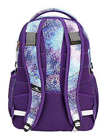 High Sierra Swerve Backpack With 17 Laptop Pocket Deep PurpleFlower Daze Office Depot