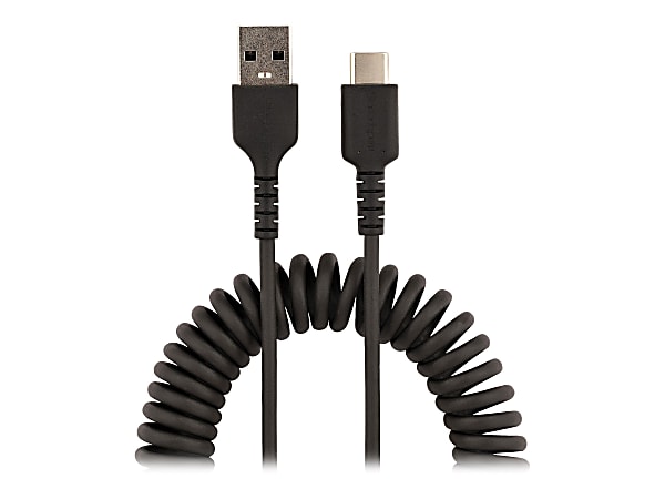 StarTech.com 3ft (1m) USB A to C Charging Cable, Coiled Heavy Duty USB 2.0 A to Type-C, Durable Fast Charge & Sync US - R2ACC1MUSBCABLE