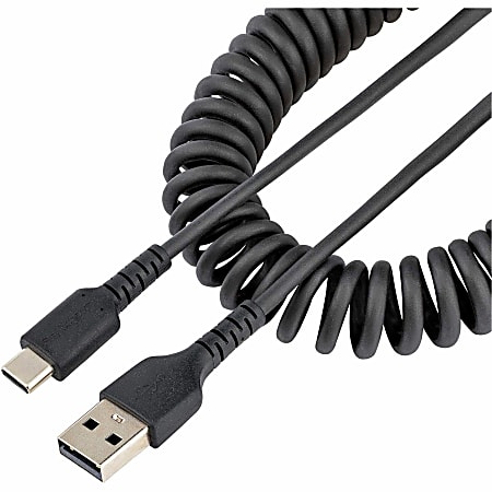 StarTech.com 3ft (1m) USB A to C Charging Cable, Coiled Heavy Duty USB 2.0 A to Type-C, Durable Fast Charge & Sync US - R2ACC1MUSBCABLE
