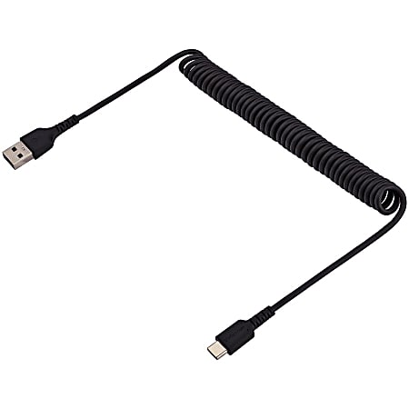 6ft (2m) USB A to C Charging Cable Right Angle - Heavy Duty Fast Charge  USB-C Cable - Black USB 2.0 A to Type-C - Rugged Aramid Fiber - 3A - USB