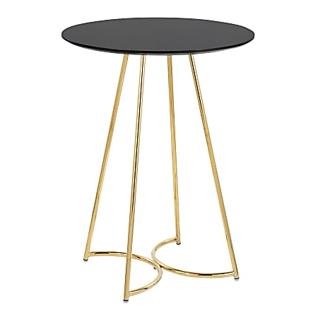 LumiSource Cece Canary Contemporary Glam Counter Table, 36”H x 27”W x 27”D, Gold/Black