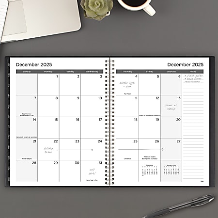 2024-2025 Monthly Planner: A Large Minimalist Two Year Planner With Black Cover January 2024 To December 2025