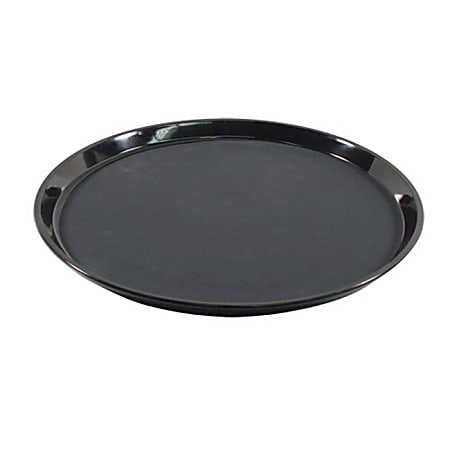 Carlisle GripLite Scratch-Resistant Round Serving Tray, 14", Black