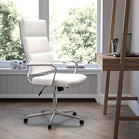 Flash Furniture LeatherSoft™ Faux Leather High-Back Contemporary Executive Office Chair, White
