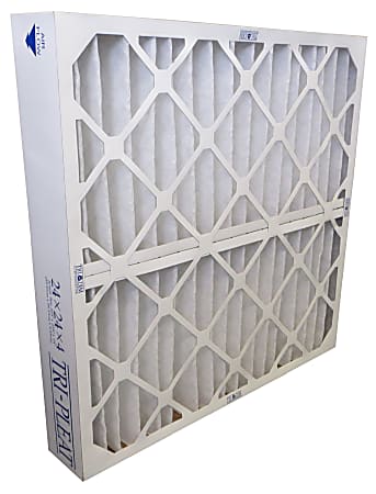 Tri-Dim Pro High-Capacity HVAC Pleated Air Filters, Merv 9, 24" x 24" x 4", Case Of 3