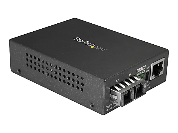 StarTech.com Fiber Media Converter - 1000Base-LX - Single-mode - 10 km - SC Fiber to Ethernet Converter - MCMGBSCSM10