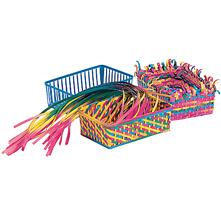 Roylco Weaving Baskets, Assorted Colors, Pack Of 12 Baskets