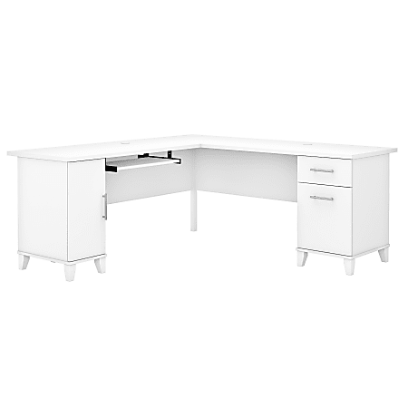 Bush Business Furniture Somerset 72"W L-Shaped Corner Desk, White, Standard Delivery