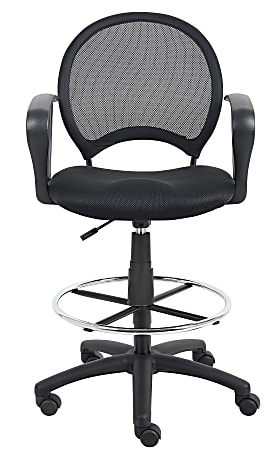 Boss Office Products Mesh Drafting Stool With Loop