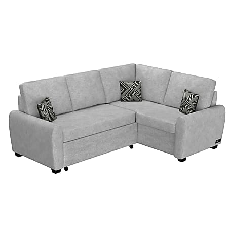 Lifestyle Solutions Serta Sheldon Convertible Sectional Sofa 37 45 H x 93  34 W x 70 18 D Ivory - Office Depot