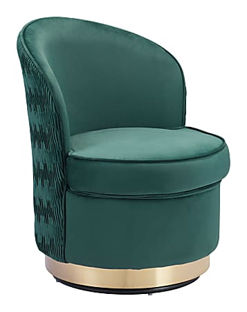 Zuo Modern Zelda Accent Chair, Green/Gold