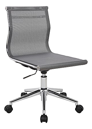 LumiSource Mirage Fabric Industrial Office Chair, Chrome/Silver