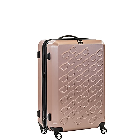 ful Sunglasses ABS Upright Rolling Suitcase, 21"H x 14"W x 9"D, Gold