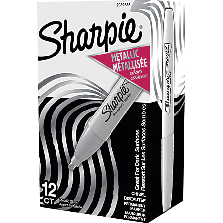 Sharpie Metallic Chisel Tip Permanent Markers Gray Barrels