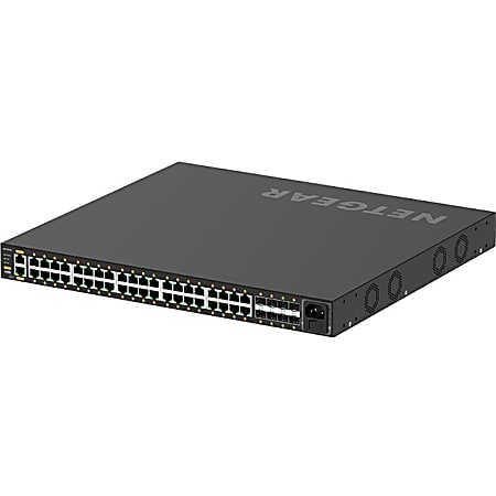 Netgear M4250-40G8XF-PoE+ AV Line Managed Switch - 40 Ports - Manageable - 3 Layer Supported - Modular - 89.20 W Power Consumption - 960 W PoE Budget - Optical Fiber, Twisted Pair - PoE Ports - 1U High - Rack-mountable, Table Top