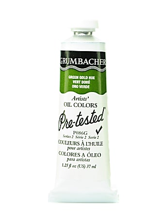 Grumbacher P086 Pre-Tested Artists' Oil Colors, 1.25 Oz, Green Gold Hue, Pack Of 2