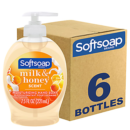 Softsoap Liquid Hand Soap, Milk & Honey Scent, 7.5 Oz, Carton Of 6 Bottles