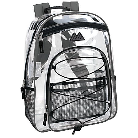 Trailmaker Water-Resistant Clear Backpack, Gray