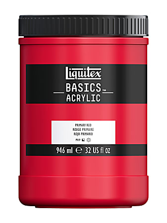 Liquitex Basics Acrylic Paint, 32 Oz Jar, Primary Red