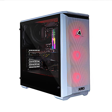 CLX SET TGMSETRTM0B09BM Liquid-Cooled Gaming Desktop PC, AMD Ryzen 7, 32GB Memory, 3TB Hard Drive/480GB Solid State Drive, Windows® 10 Home