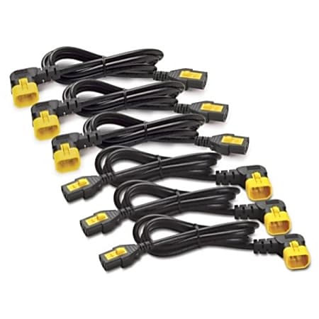 APC by Schneider Electric Power Cord Kit (6 EA), Locking, C13 to C14 (90 Degree), 1.8m - For PDU - Black - 5.91 ft Cord Length - IEC 60320 C13 / IEC 60320 C14 - 1