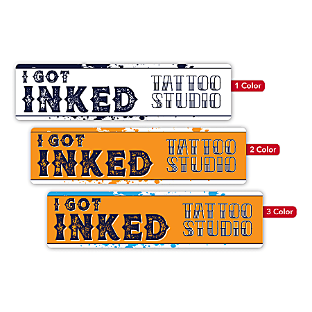 Custom Printed 1, 2 or 3 Color Window Cling Decal, 3" x 11-1/2" Rectangle, Box of 250