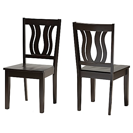 Baxton Studio Fenton Dining Chairs, Dark Brown, Set