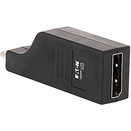 Eaton Tripp Lite Series USB-C to DisplayPort Vertical Adapter (M/F) - USB 3.1, Gen 1, Thunderbolt 3, 4K @ 60 Hz, Black - 1 x USB Type C Male Thunderbolt 3 - 1 x DisplayPort Female Digital Audio/Video - 3840 x 2160 Supported - Gold Contact - Black