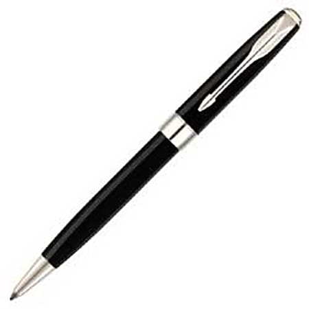 Parker® Sonnet Premier Ballpoint Pen, 1.0 mm, Medium Point, Black With Silver Trim Barrel