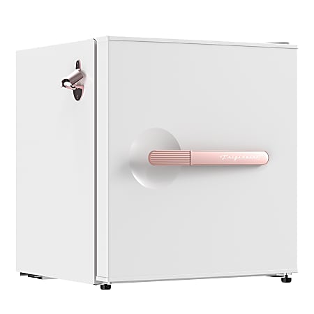 Frigidaire® 1.6-cu. ft. Retro Compact Bar Refrigerator with Side Bottle Opener, White/Rose Gold, EFR197-RGWHITE