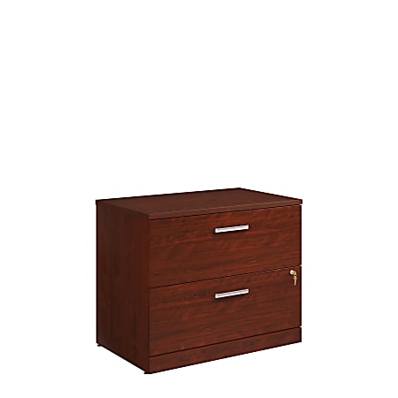 Sauder Affirm 24 D Lateral 2 Drawer File Cabinet With Lock Classic Cherry Office Depot