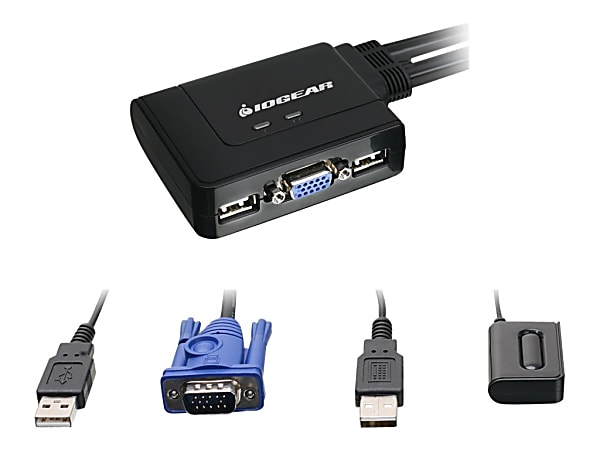 IOGEAR GCS22DPKIT - KVM switch - 2 x KVM port(s) - 1 local user - desktop