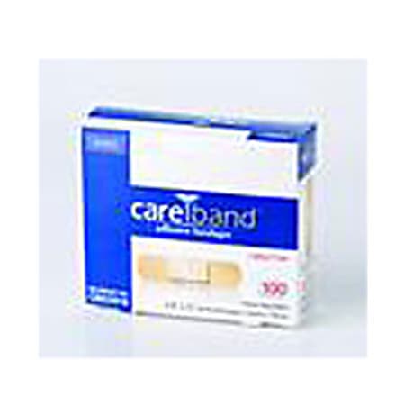 CAREBAND Sheer Adhesive Bandages, 3/4" x 3", Box Of 100