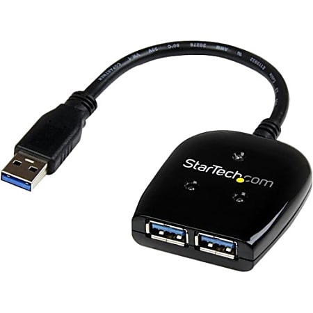 StarTech.com 2 Port USB 3.0 Hub - SuperSpeed Compact Black