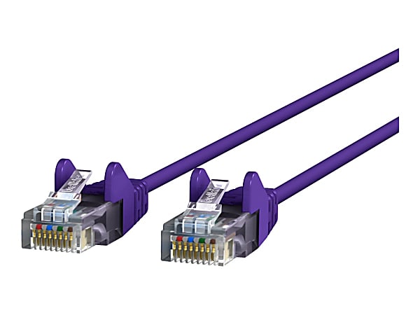 Belkin Slim - Patch cable - RJ-45 (M) to RJ-45 (M) - 15 ft - UTP - CAT 6 - molded, snagless - purple