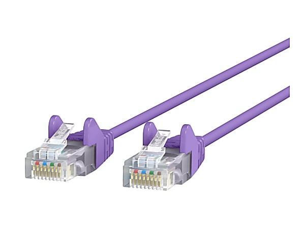 Belkin Slim - Patch cable - RJ-45 (M) to RJ-45 (M) - 4.57 m - UTP - CAT 6 - molded, snagless - purple