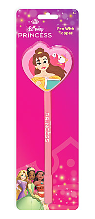 Innovative Designs 2D Licensed Topper Ballpoint Pen, Medium Point, 0.7 mm, Pink/Blue, Disney Princess
