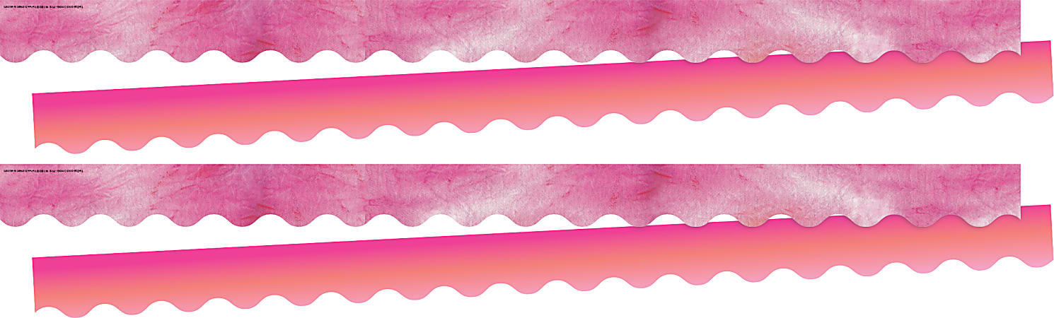 Barker Creek Double-Sided Scalloped-Edge Border Strips, Pink Tie-Dye/Ombré, 2-1/4" x 36", Set Of 26 Strips