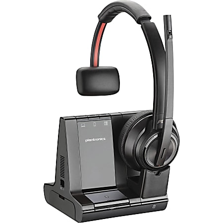 Plantronics Savi Wireless Headset System - Mono - Wireless - Bluetooth/DECT 6.0 - 590 ft - 20 Hz - 20 kHz - Over-the-head - Monaural - Noise Cancelling Microphone - Noise Canceling - Black