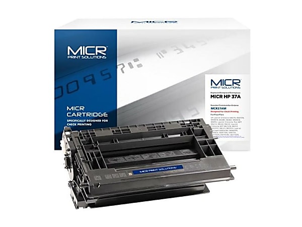 MICR Print Solutions Remanufactured Black MICR Toner Cartridge Replacement For HP 37A, MCR37AM