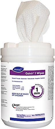 Diversey Oxivir 1 Wipes, 10" x 10", 60