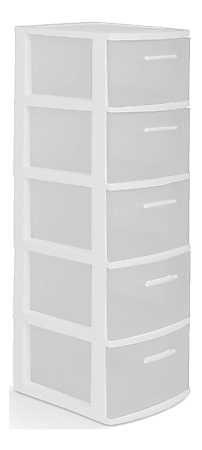 Inval Eclypse 5 Drawer Storage Cabinets 39 H x 13 W x 15 D BlackClear Pack  Of 2 Cabinets - Office Depot