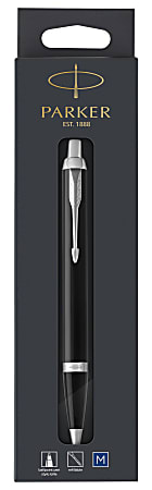 Parker® IM Ballpoint Pen, Medium Point, 1.0 mm, Black/Chrome Barrel, Blue Ink