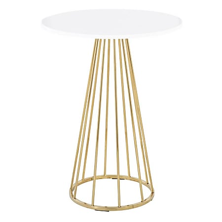 LumiSource Canary Cece Contemporary Glam Counter Table, 36”H x 27”W x 27”D, Gold/White