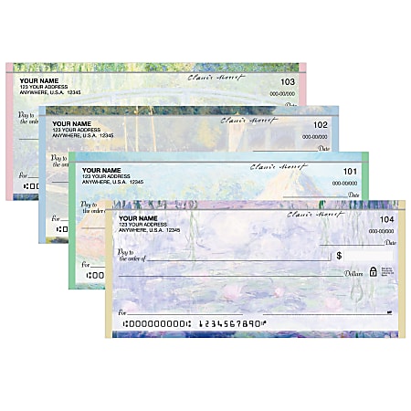 Personal Wallet Checks, 6" x 2 3/4", Singles, Art On Canvas, Box Of 120