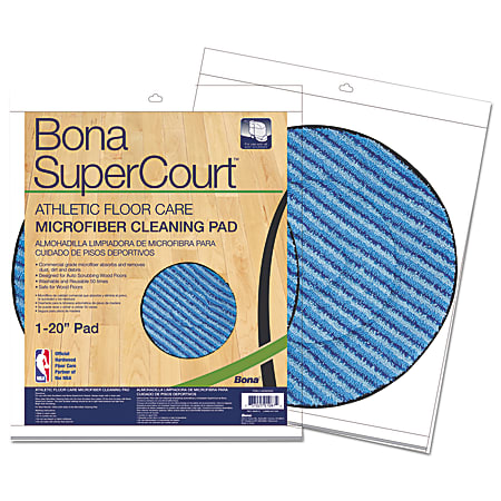 Bona® SuperCourt™ Athletic Floorcare Microfiber Cleaning Pad, 20", Dark Blue/Light Blue