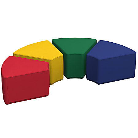 SoftScape 12"H Wedge Ottomans, Assorted Colors, Set Of 4 Ottomans