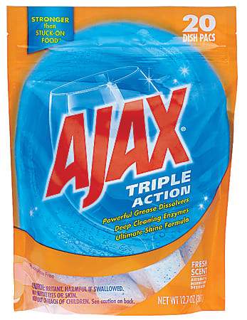 Ajax® Fresh Scent Dish Packs, 15.12 Oz, Pack Of 20